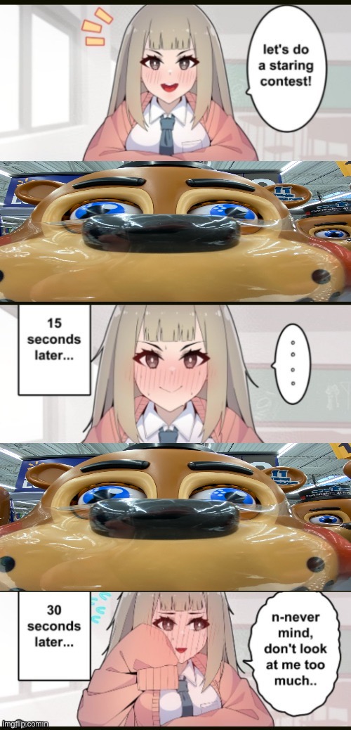 Staring contest extended | image tagged in staring contest extended | made w/ Imgflip meme maker