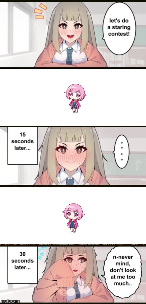 Staring contest extended | image tagged in staring contest extended | made w/ Imgflip meme maker