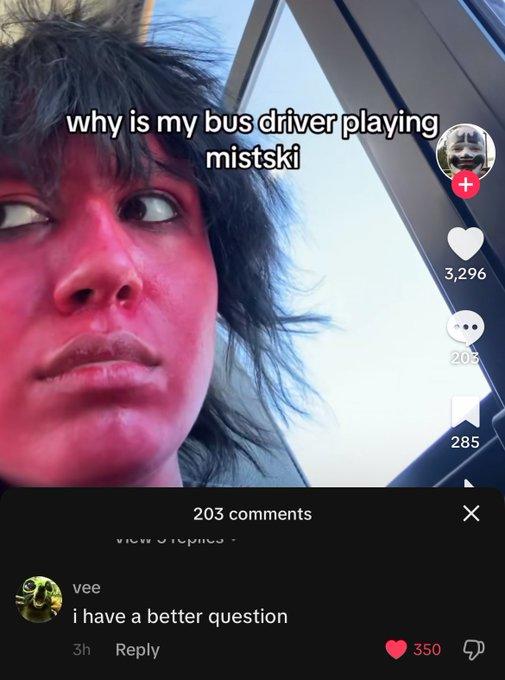 Why is driver playing Mitski Blank Meme Template