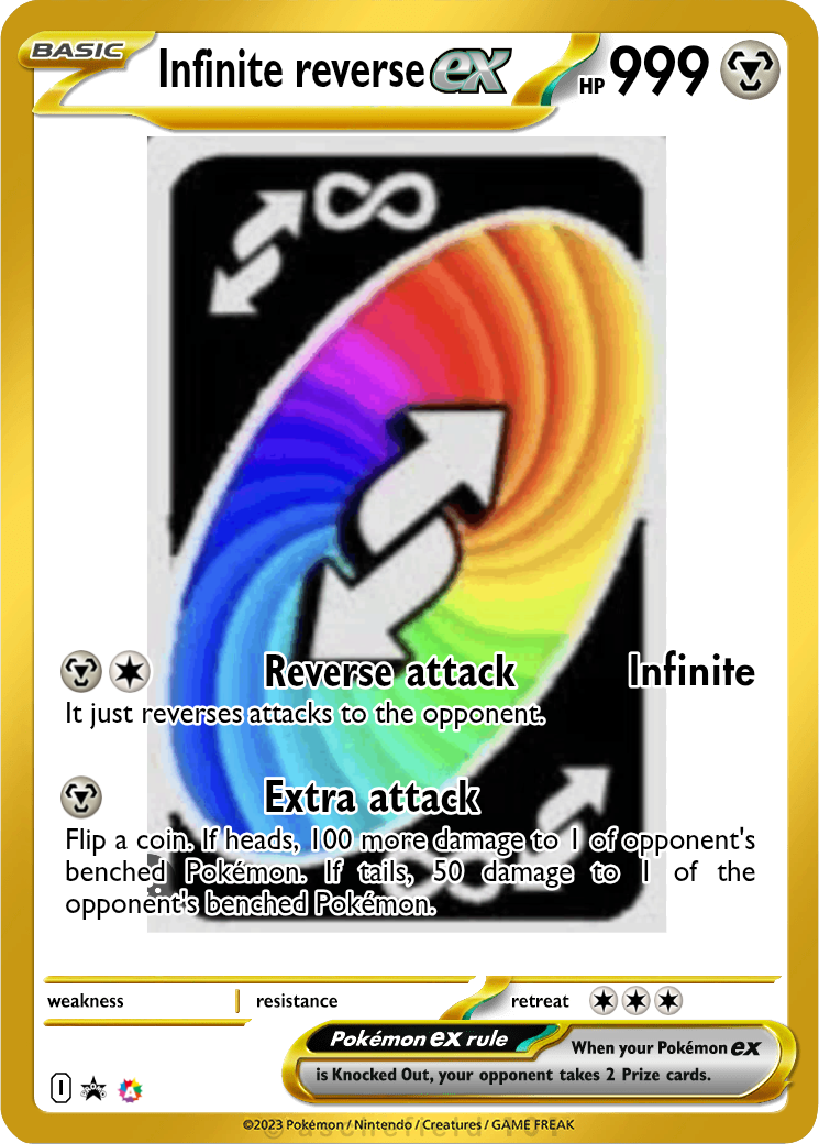 Uno infinite reverse Pokémon edition Blank Meme Template