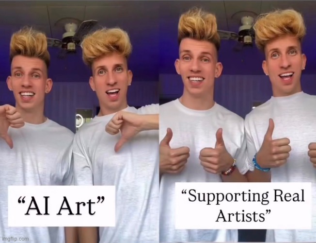 Voros twins says to give REAL artist the supporty | made w/ Imgflip meme maker