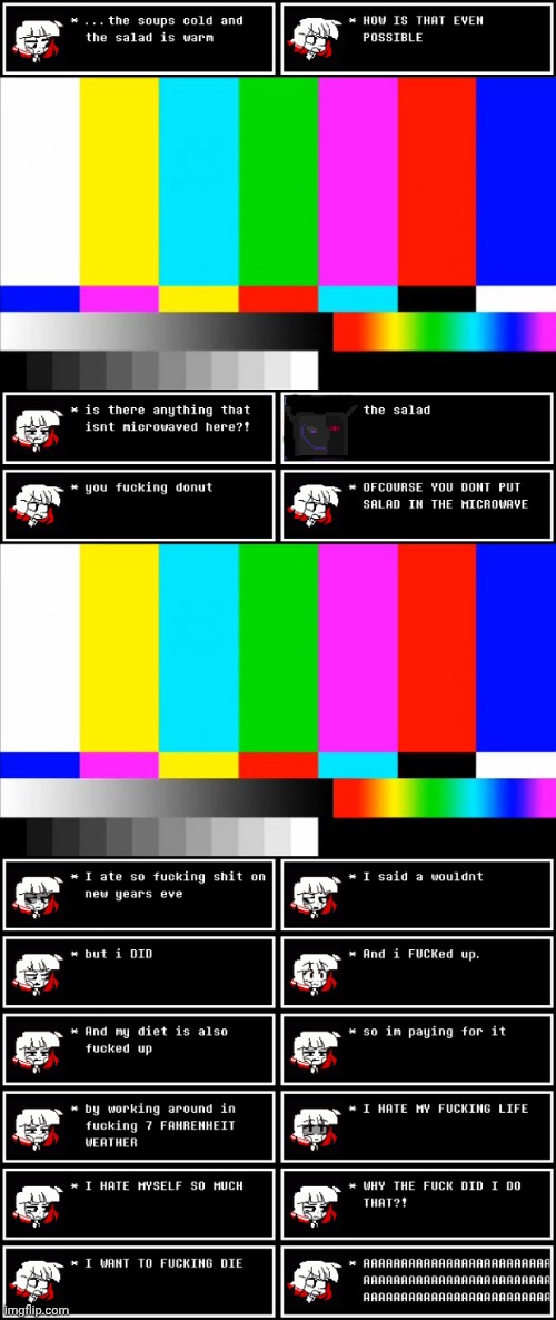 mmmh tasty susie | image tagged in tv test card color | made w/ Imgflip meme maker