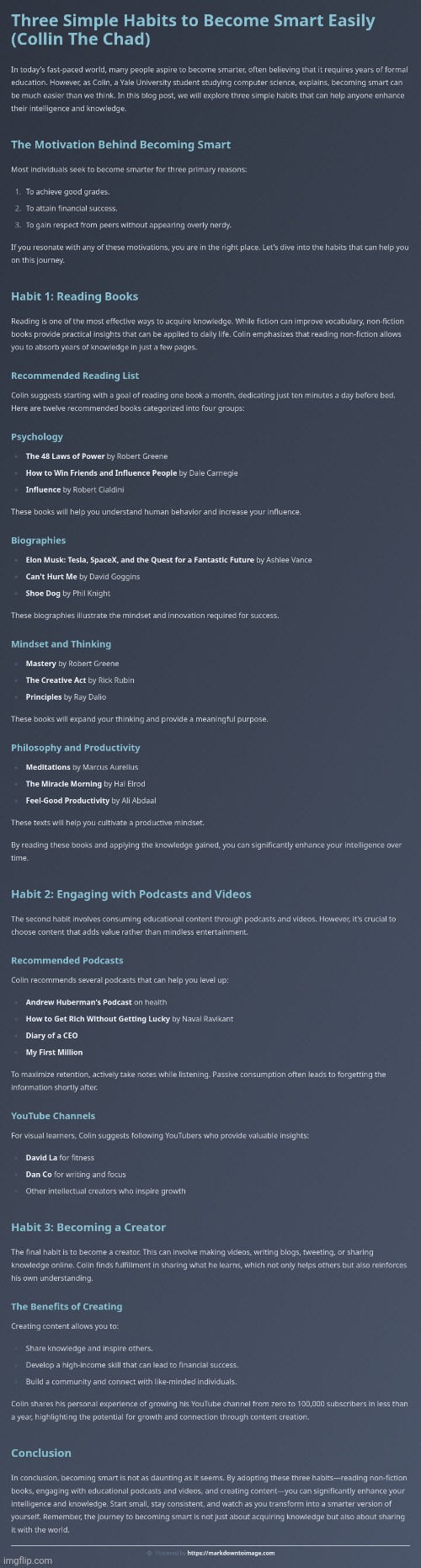 How To Become Smart :> | image tagged in simothefinlandized,collin the chad,becoming smart,infographics,tutorial | made w/ Imgflip meme maker