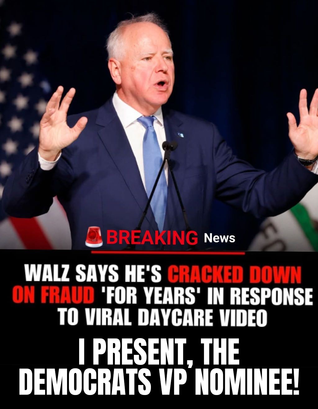 Tim Walz Fraud Blank Meme Template