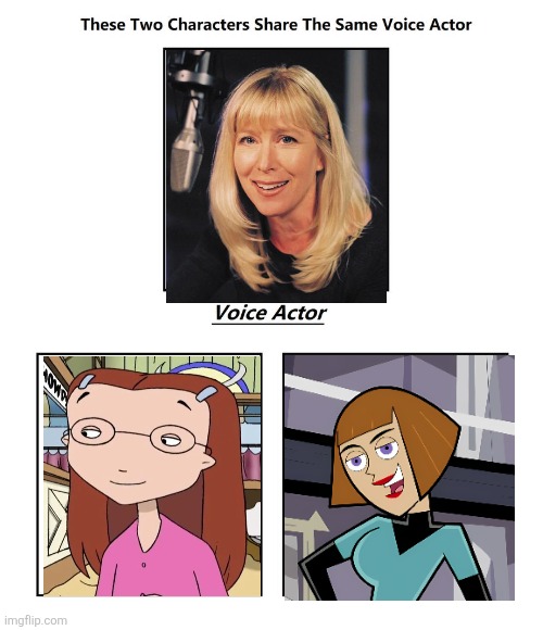 Kath Soucie | image tagged in same voice actor,kath soucie,the weekenders,danny phantom,disney,nickelodeon | made w/ Imgflip meme maker