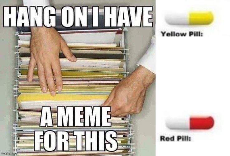 image tagged in hang on i have a meme for this,choose a pill | made w/ Imgflip meme maker
