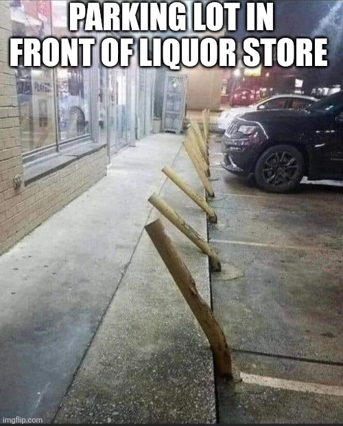 Parking Lot In Front Of Liquor Store | PARKING LOT IN FRONT OF LIQUOR STORE | image tagged in chrisjoines1 | made w/ Imgflip meme maker