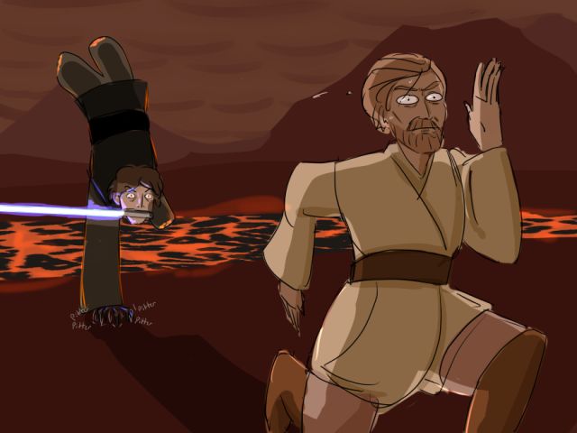 Obi wan running away (star wars) Blank Meme Template