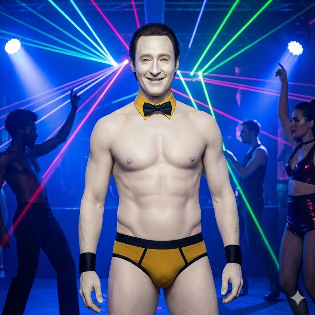 data, tng, star trek, stripper Blank Meme Template