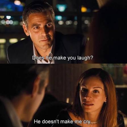 High Quality Does he make you laugh? He doesn't make me cry... Blank Meme Template