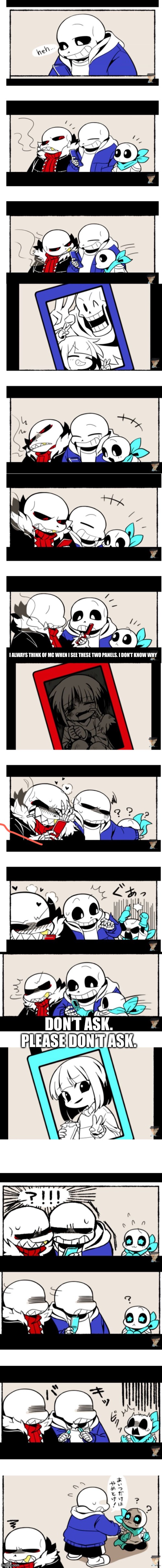 Welp. I hold the view that they are just friends. But that’s my opinion | I ALWAYS THINK OF MC WHEN I SEE THESE TWO PANELS. I DON’T KNOW WHY; DON’T ASK. PLEASE DON’T ASK. | made w/ Imgflip meme maker