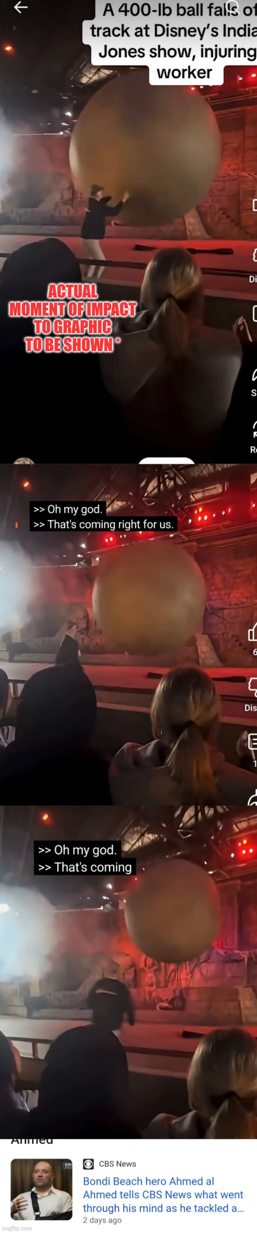 Australia has there hero, America just got there's crew member risk life's saves Disney guest | ACTUAL MOMENT OF IMPACT TO GRAPHIC TO BE SHOWN * | image tagged in disney,wtf | made w/ Imgflip meme maker