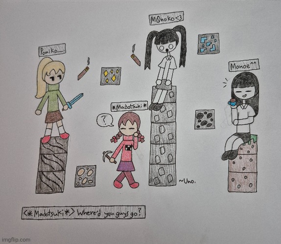 Yume Nikki but it's Minecraft (and now in color!) | made w/ Imgflip meme maker