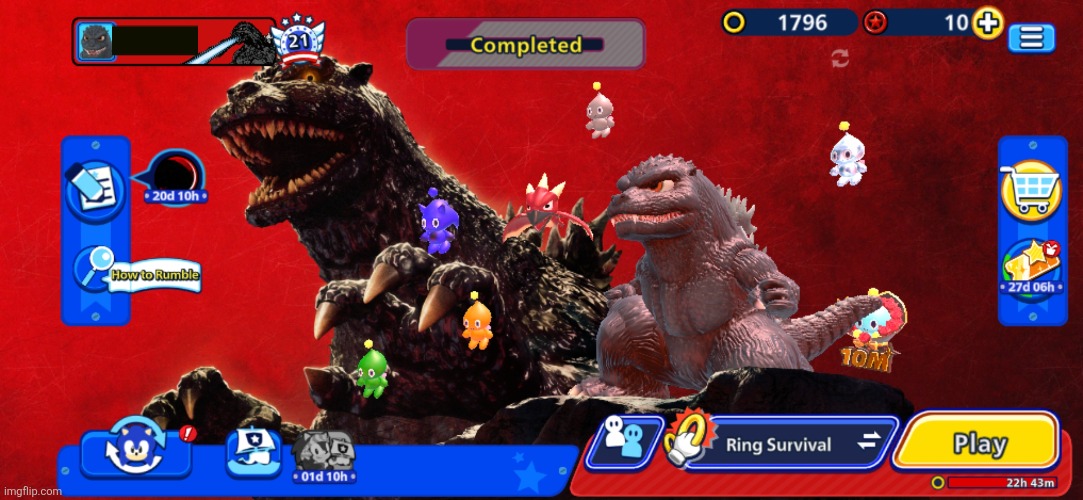 We have Godzilla in a Sonic game now | image tagged in godzilla | made w/ Imgflip meme maker