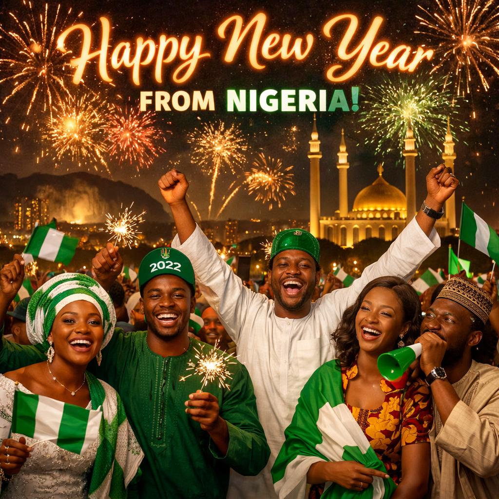 Happy new year from nigeria Blank Meme Template