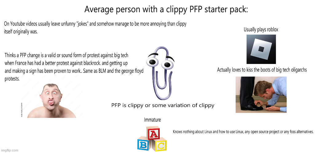 Average Person with a Clippy PFP starterpack | image tagged in starter pack,memes,dank memes,clippy | made w/ Imgflip meme maker