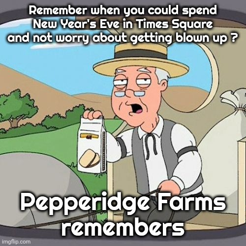 New York is dying | Remember when you could spend New Year's Eve in Times Square and not worry about getting blown up ? Pepperidge Farms
remembers | image tagged in memes,pepperidge farm remembers,liberal after liberal,law and order,well yes but actually no,that's racist | made w/ Imgflip meme maker