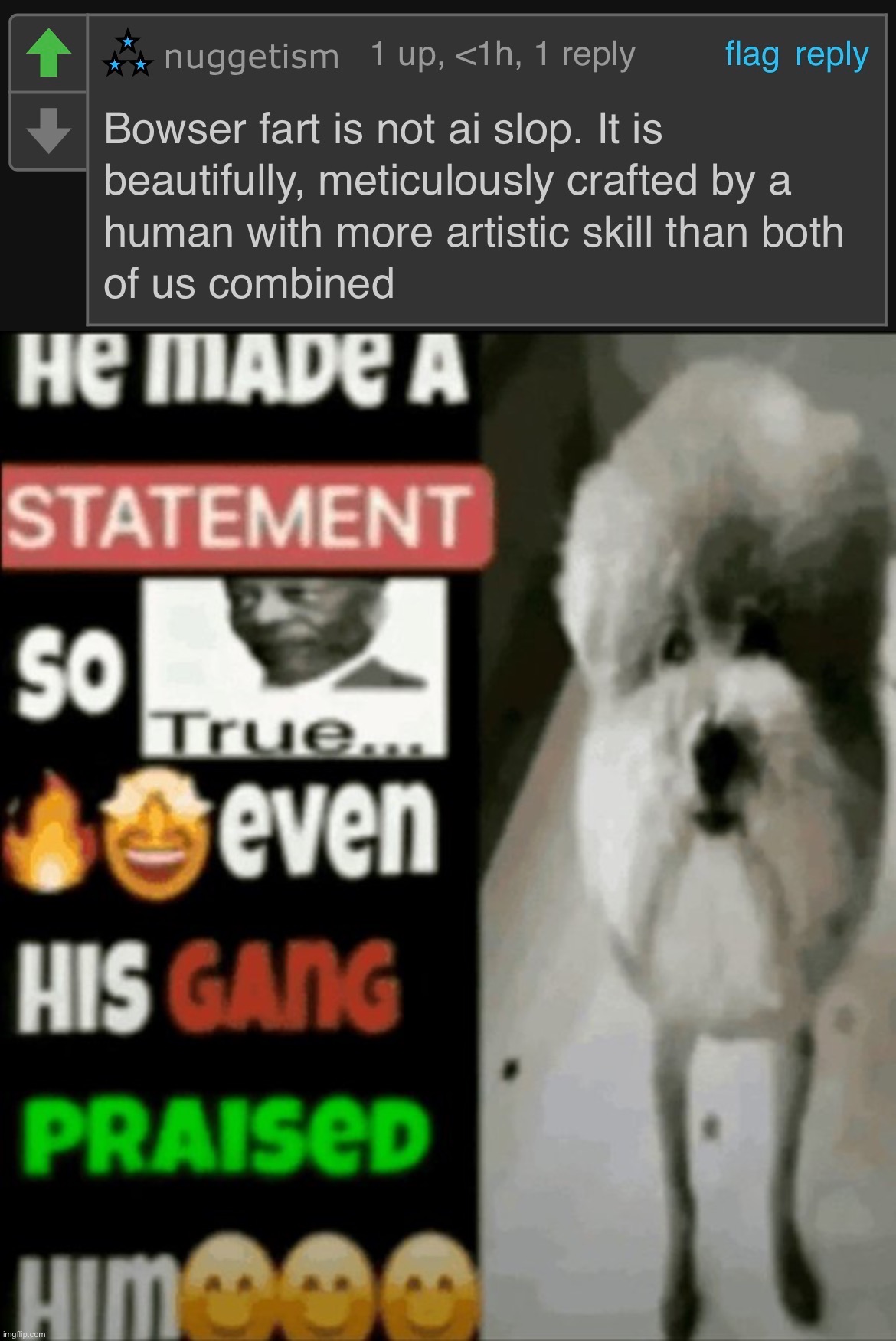 image tagged in he made a statement so true | made w/ Imgflip meme maker