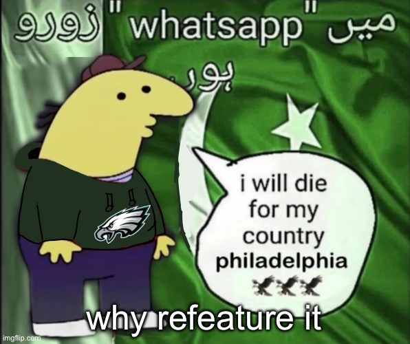 charlie will die for his country | why refeature it | image tagged in charlie will die for his country | made w/ Imgflip meme maker