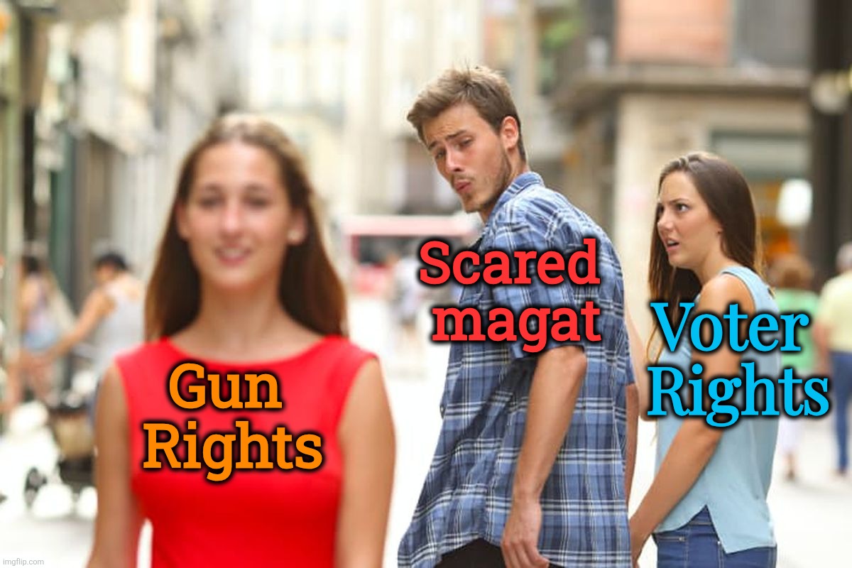 The Hypocrisy of the maga Cult | Scared 
magat; Voter 
Rights; Gun 
Rights | image tagged in jefthehobo,maga must go,fk dt,fk maga,hang trump and his cult,maga equals teaitor | made w/ Imgflip meme maker