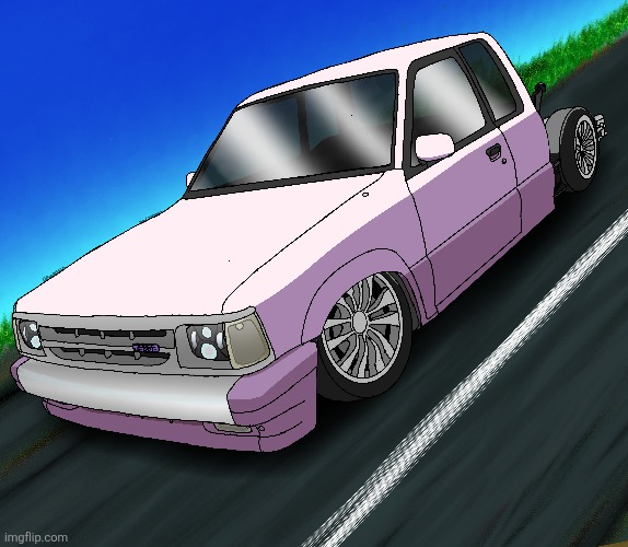Lil Pink Mazda truck. The last thing I'll post for this year here, Happy new years Yall!!! :0)!!! | image tagged in random,cars,mazda,commision | made w/ Imgflip meme maker