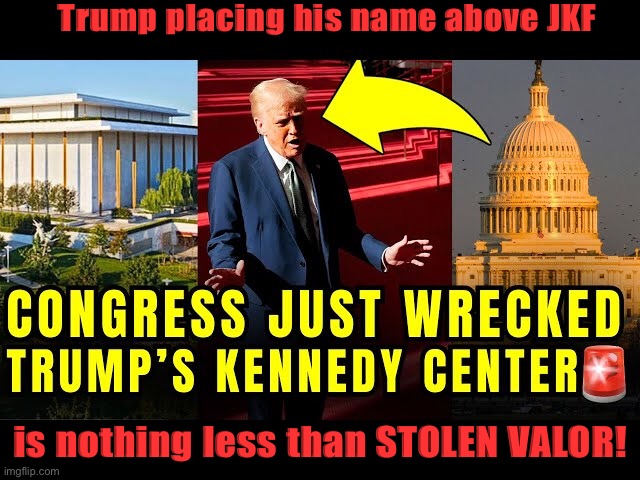 https://m.youtube.com/watch?v=5Ljy5bx5Vmo | Trump placing his name above JKF; is nothing less than STOLEN VALOR! | image tagged in trump,stolen valor | made w/ Imgflip meme maker