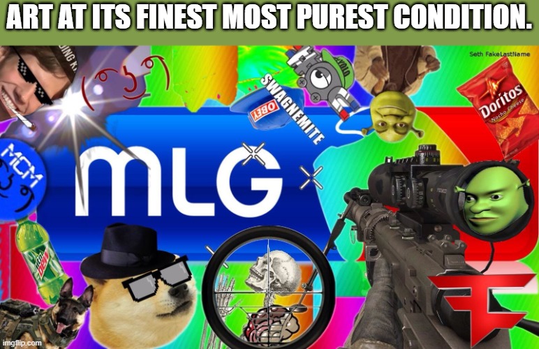 MEME RESET BABY | ART AT ITS FINEST MOST PUREST CONDITION. | image tagged in mlg | made w/ Imgflip meme maker