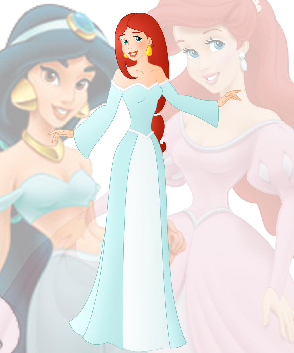 disney fusion: Ariel and Jasmine Blank Meme Template