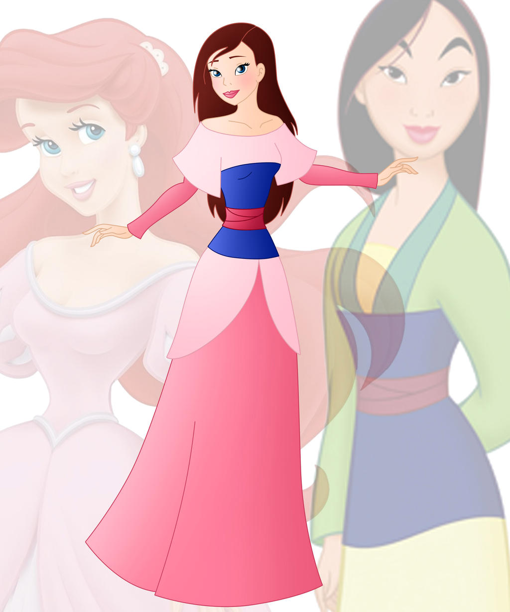 disney fusion: Ariel and Mulan Blank Meme Template