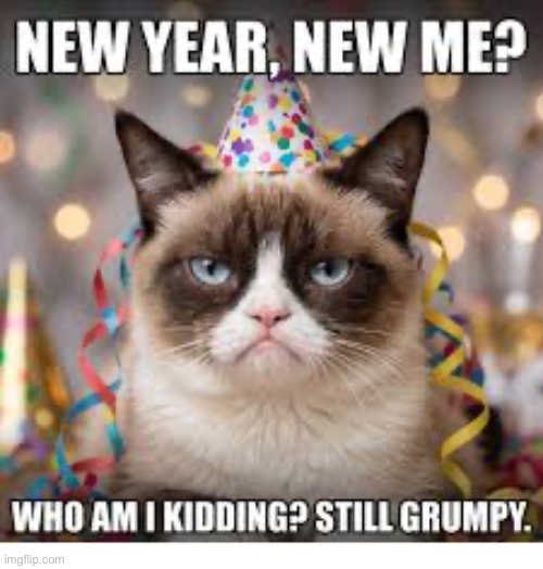 Grumpy New Year’s… | image tagged in repost,grumpy cat,new years,still grumpy | made w/ Imgflip meme maker