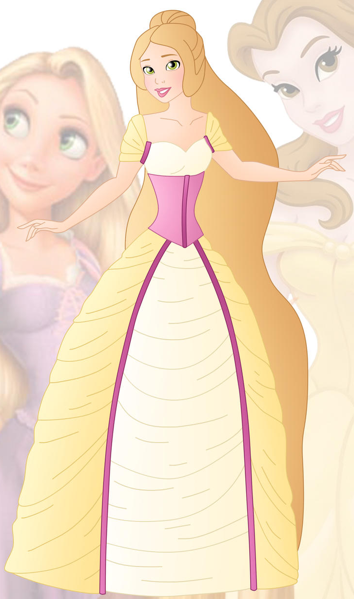 Princess Rebecca (Rapunzel and Belle) Blank Meme Template