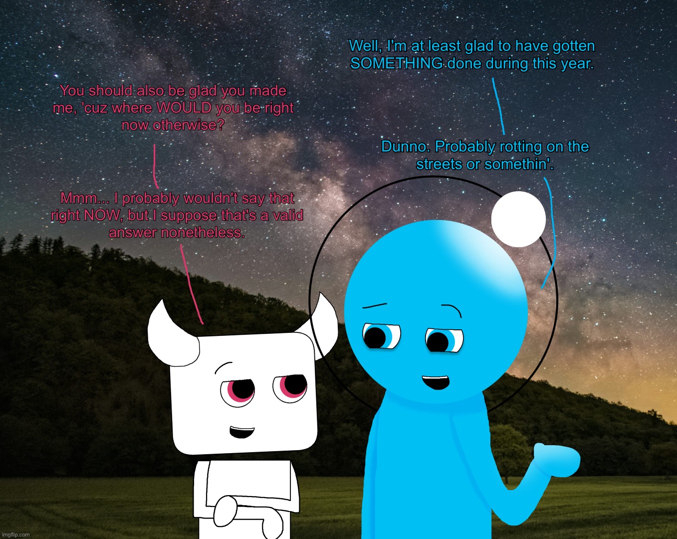 somewhat rushed new years eve drawing i dunno piss off | made w/ Imgflip meme maker