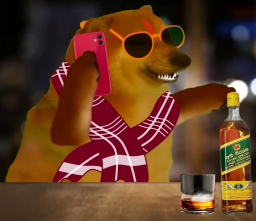 Light Awa Drunk Cheems Sri Lanka Blank Meme Template