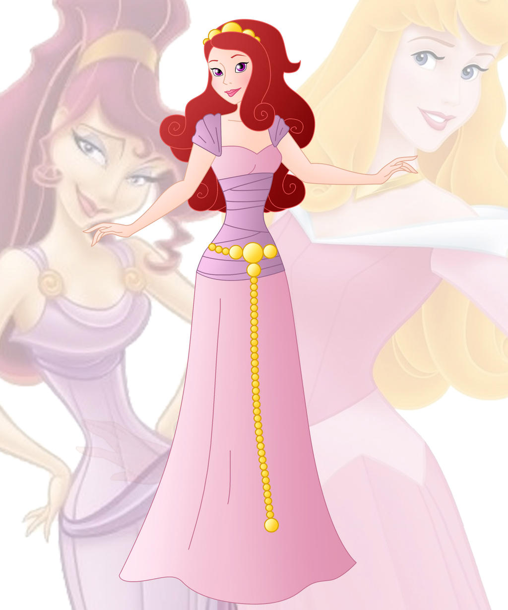 disney fusion: Aurora and Meg Blank Meme Template