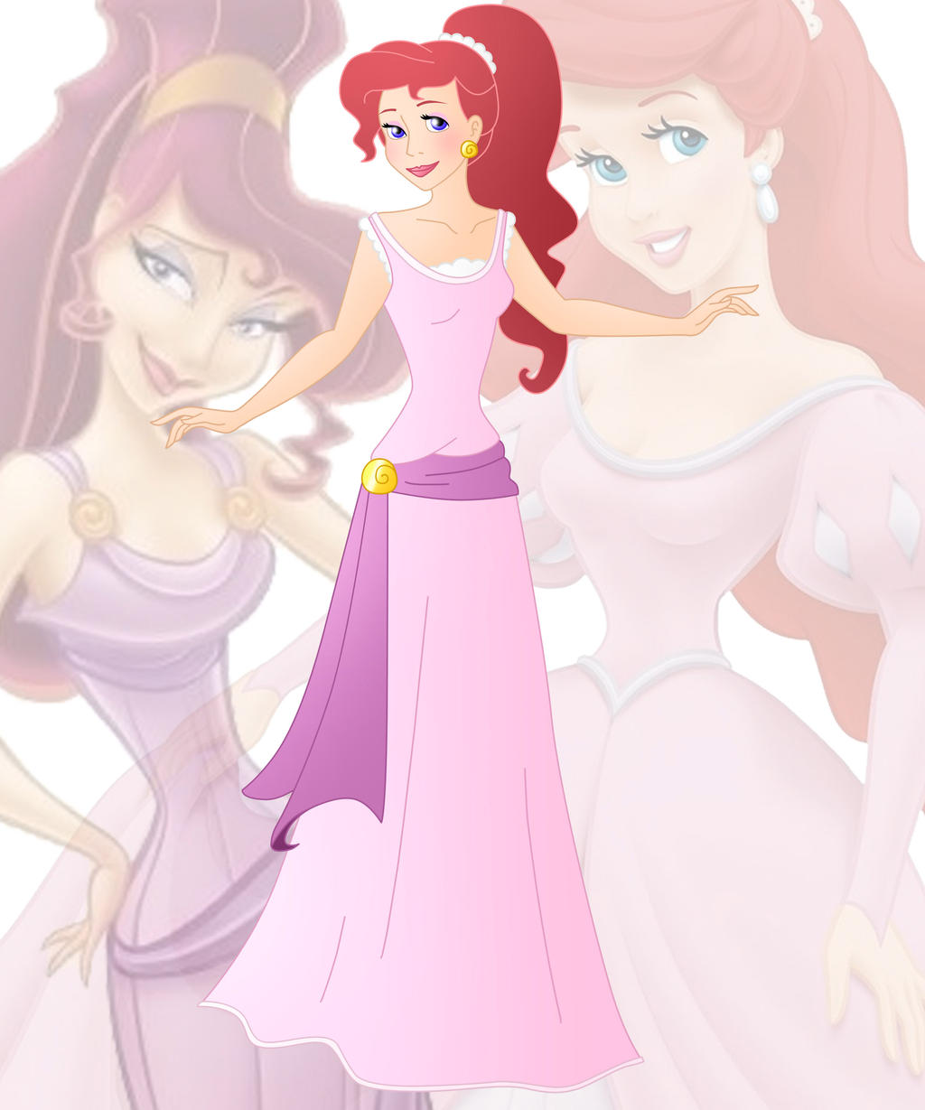 disney fusion: Ariel and Meg Blank Meme Template