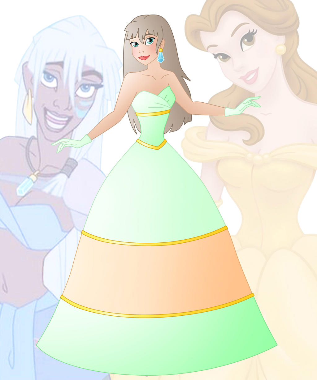 disney fusion: Belle and Kida Blank Meme Template