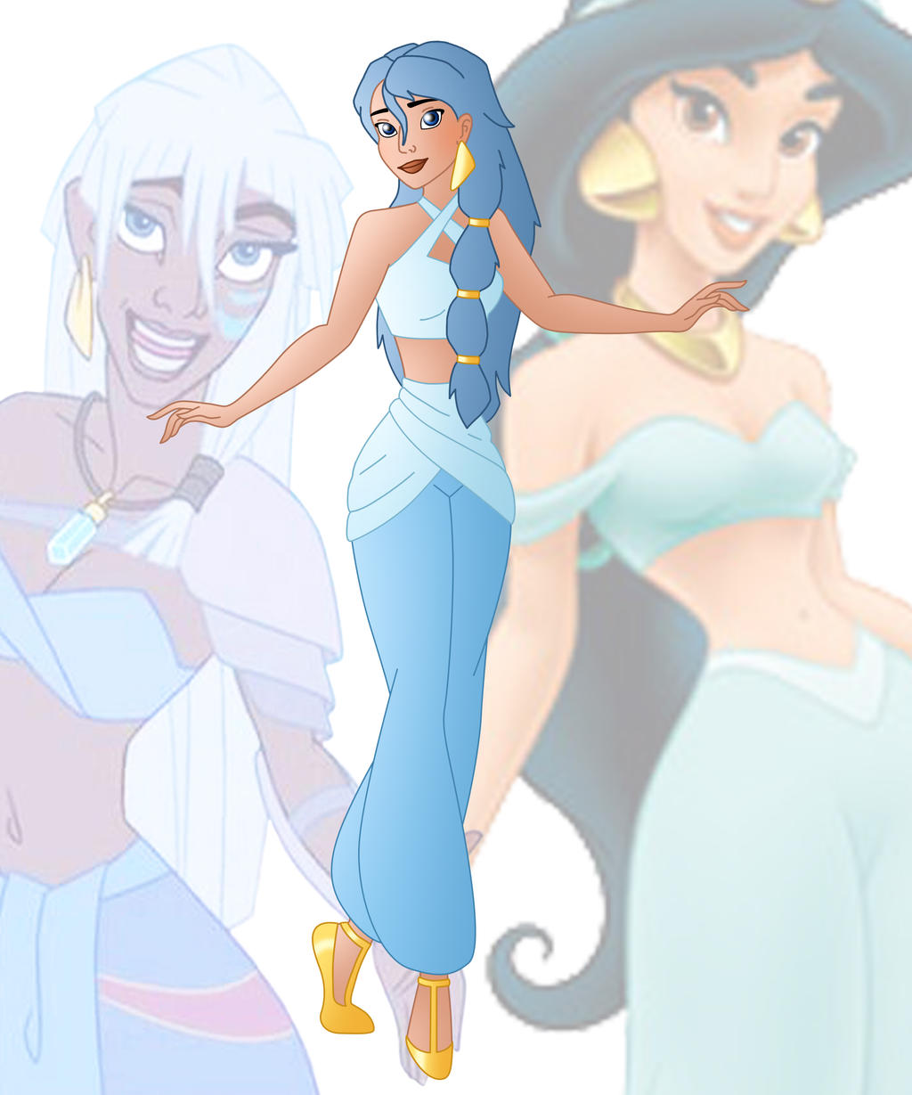 disney fusion: Jasmine and Kida Blank Meme Template