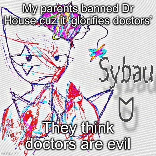 This is for ironic purposes | My parents banned Dr House cuz it ‘glorifies doctors’; They think doctors are evil | image tagged in this is for ironic purposes | made w/ Imgflip meme maker