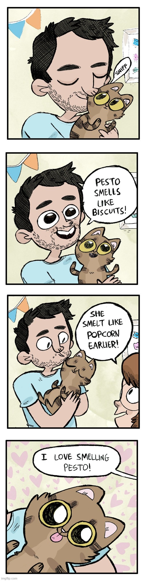 image tagged in cat,smell,smelling,biscuits,popcorn,smelly | made w/ Imgflip meme maker