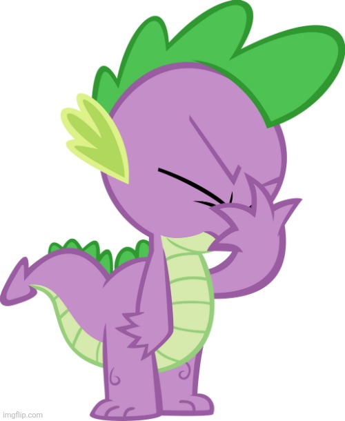 Spike Facepalm (MLP) | image tagged in spike facepalm mlp | made w/ Imgflip meme maker