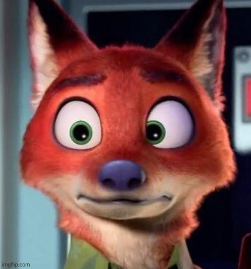 Wide-eyed Nick Wilde | image tagged in wide-eyed nick wilde | made w/ Imgflip meme maker