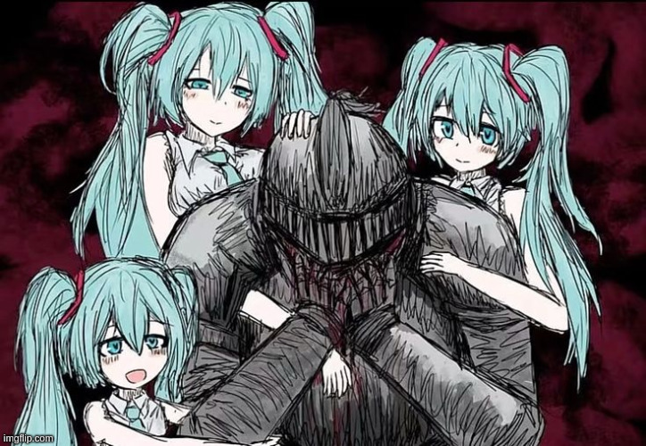 Hatsune Miku in the BLACK SOULS cover. | made w/ Imgflip meme maker