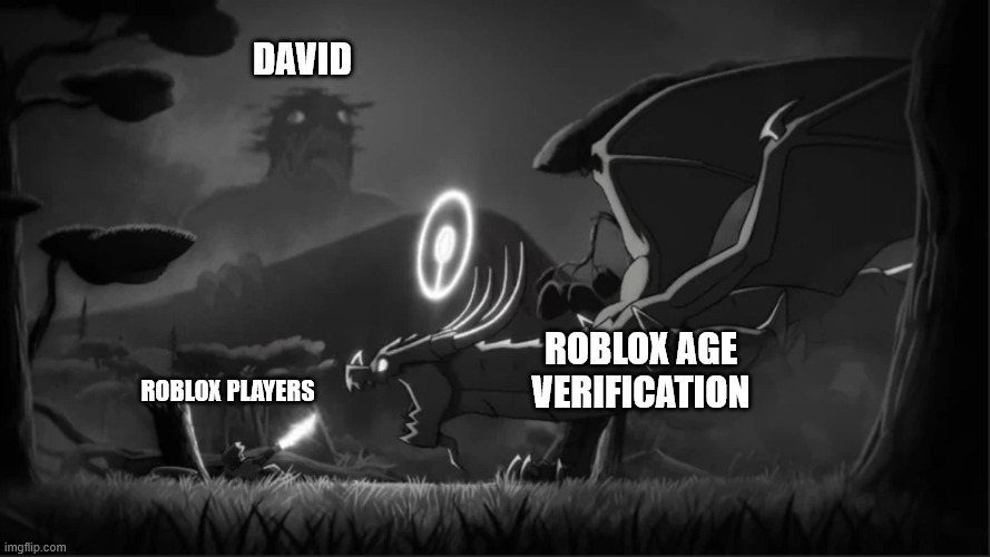 Kai and The Guardian Dragon | DAVID; ROBLOX AGE VERIFICATION; ROBLOX PLAYERS | image tagged in kai and the guardian dragon,roblox | made w/ Imgflip meme maker