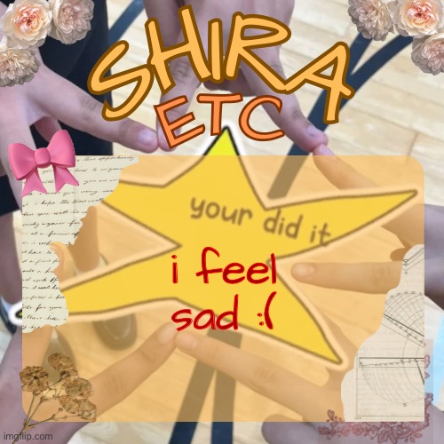 shira’s best temp | i feel sad :( | image tagged in shira s best temp | made w/ Imgflip meme maker