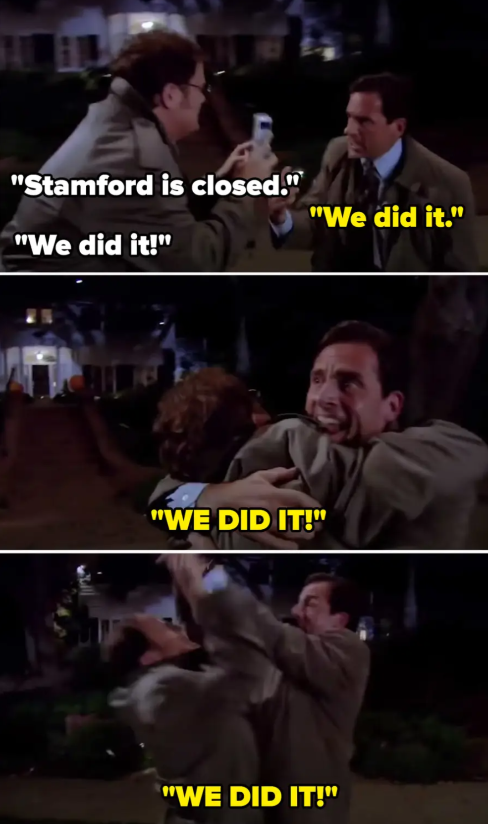 Michael and Dwight we did it the office Blank Meme Template