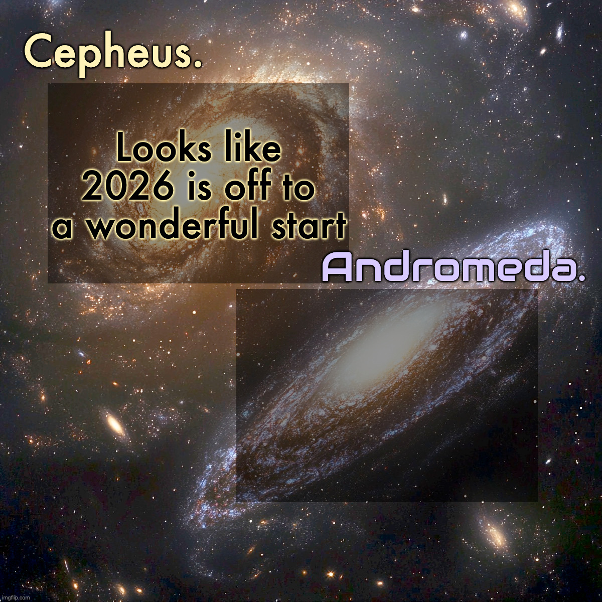 Silver and virian's shared announcement temp | Looks like 2026 is off to a wonderful start | image tagged in silver and virian's shared announcement temp | made w/ Imgflip meme maker