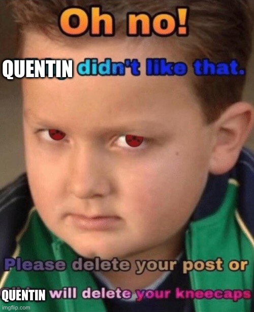 uh oh gibby didnt like that | QUENTIN QUENTIN | image tagged in uh oh gibby didnt like that | made w/ Imgflip meme maker
