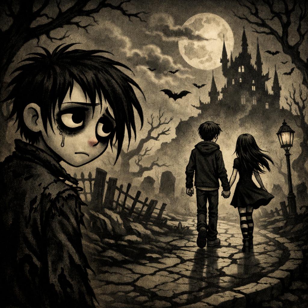 Sad guy looking at other guy and girl walking away Blank Meme Template