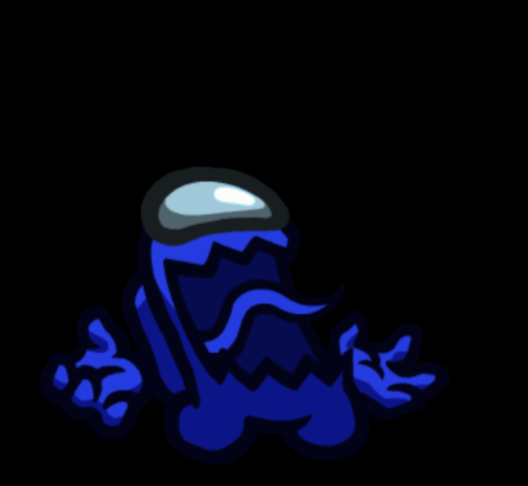 Laughing among us character: blue Blank Meme Template