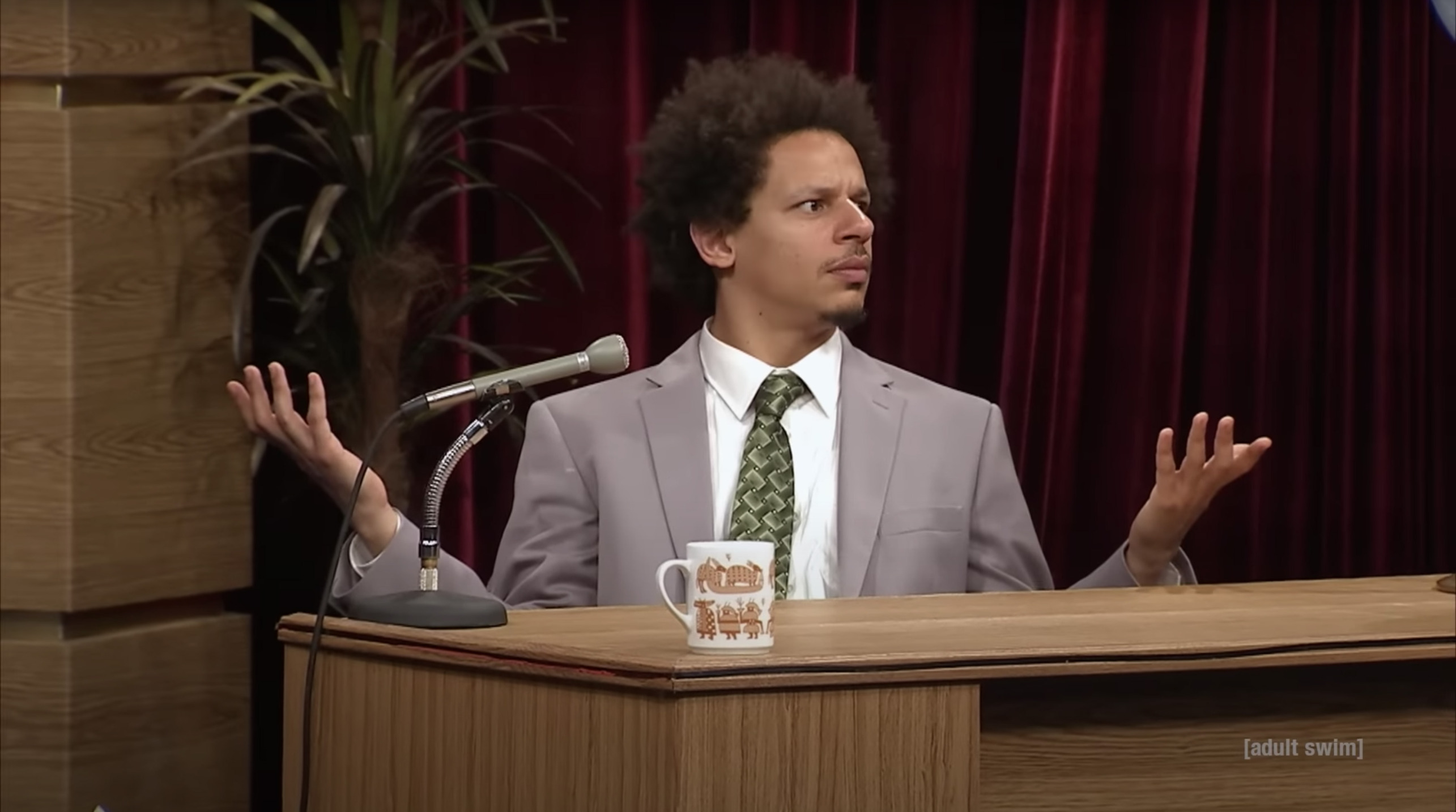 Eric Andre shrug Blank Meme Template